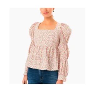 Hyacinth House by Tuckernuck - Floral Clemons Blouse - Pink - Size M